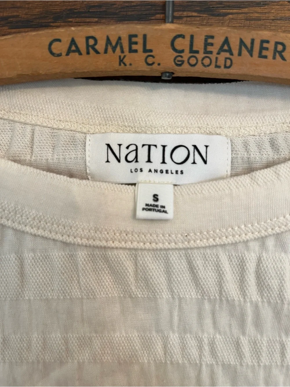 NWT Nation Los Angeles April Ruched Half-Sleeve Top in Cream Porcelain, Small